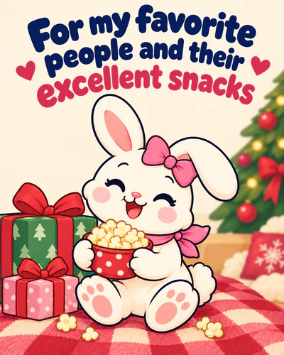 For my favorite people and their excellent snacks