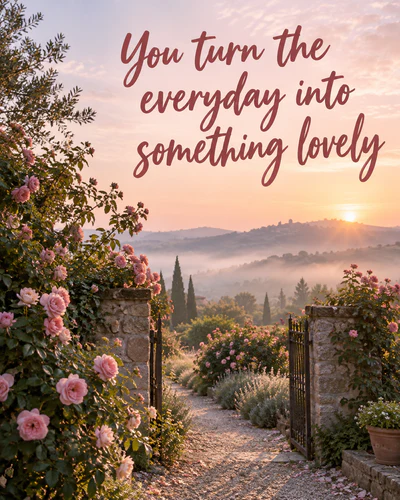You turn the everyday into something lovely