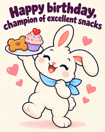 Happy birthday, champion of excellent snacks