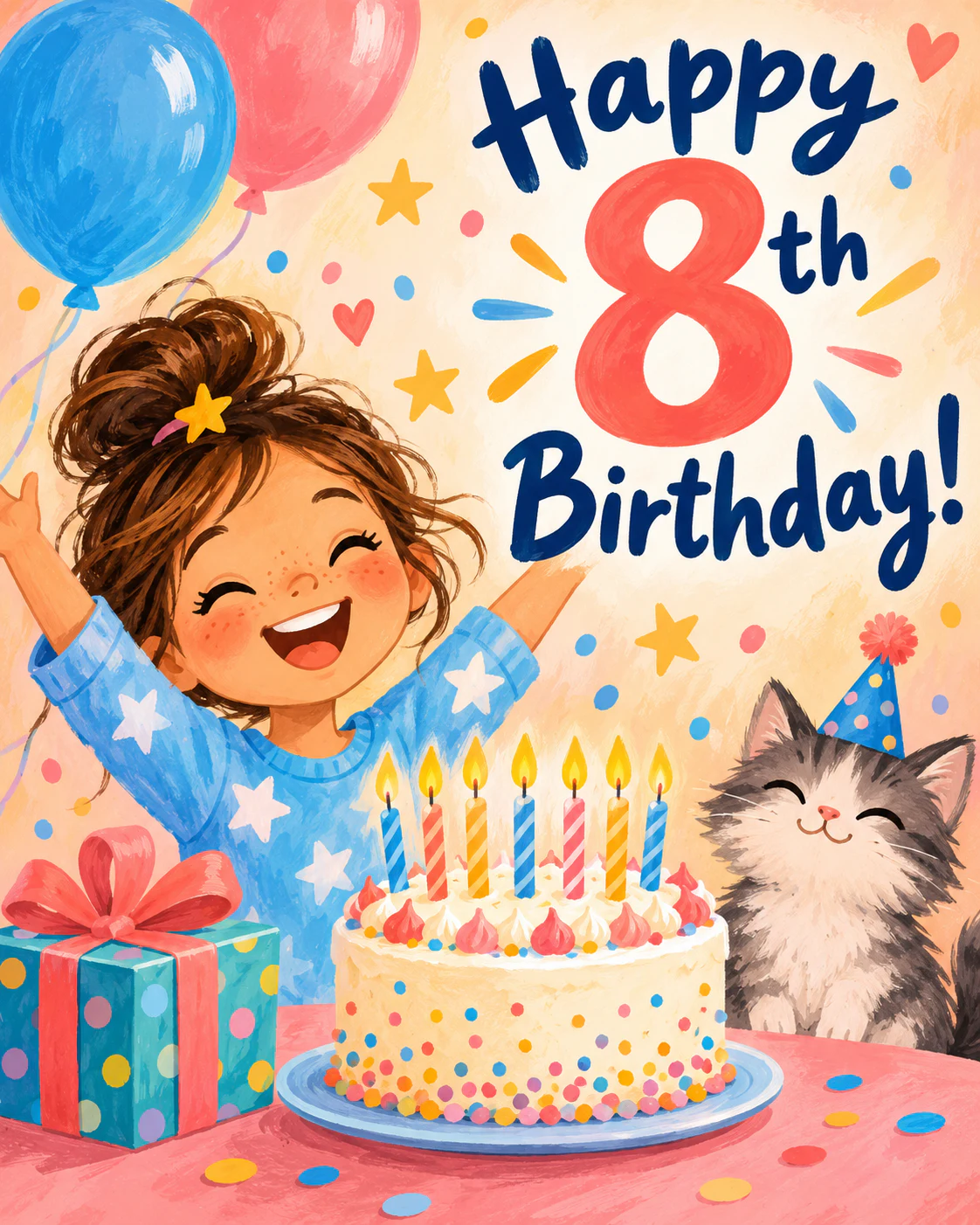 8th birthday ecard