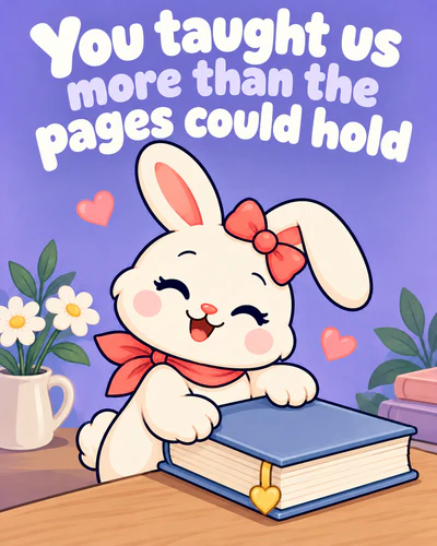 You taught us more than the pages could hold