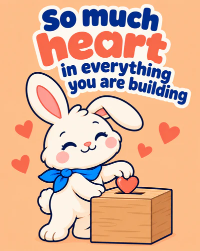 So much heart in everything you are building