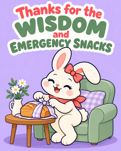 Thanks for the wisdom and emergency snacks