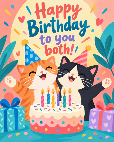 Shared birthday ecard