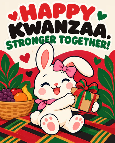 HAPPY KWANZAA. STRONGER TOGETHER!