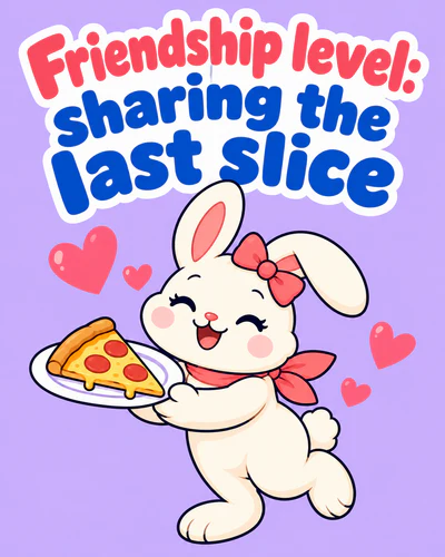 Friendship level: sharing the last slice