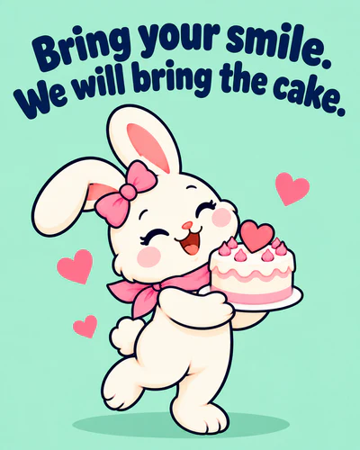 Bring your smile. We will bring the cake.