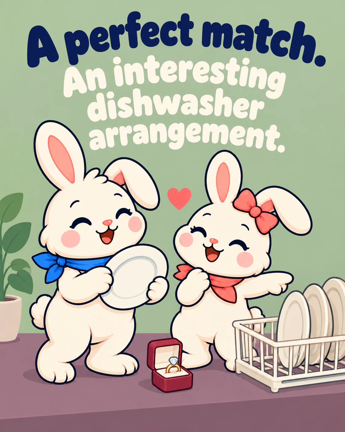 A perfect match. An interesting dishwasher arrangement.