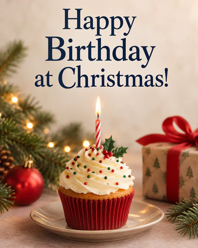 Christmas birthday ecard
