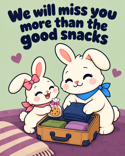 We will miss you more than the good snacks