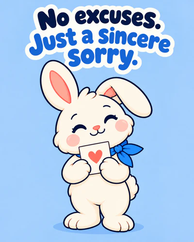 No excuses. Just a sincere sorry.