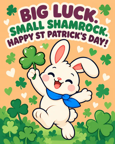 BIG LUCK. SMALL SHAMROCK. HAPPY ST PATRICK’S DAY!