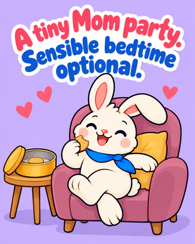A tiny Mom party. Sensible bedtime optional.