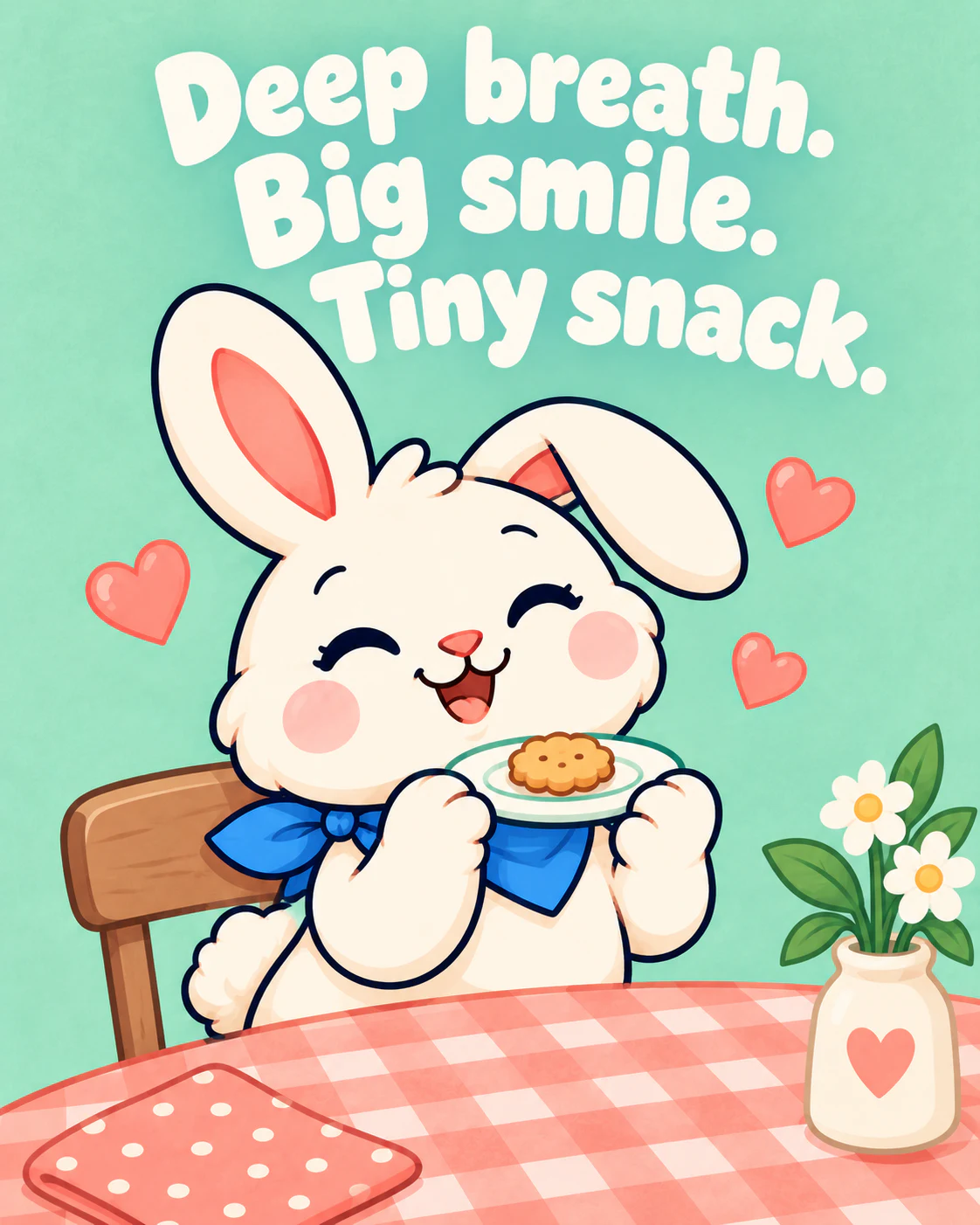 Deep breath. Big smile. Tiny snack.