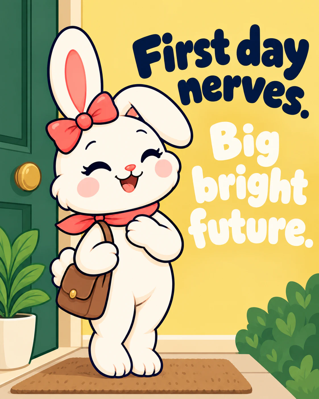 First day nerves. Big bright future.
