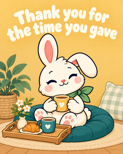 Thank you for the time you gave