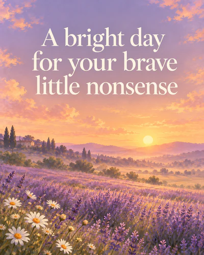 A bright day for your brave little nonsense