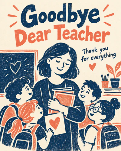 Farewell ecard for teacher