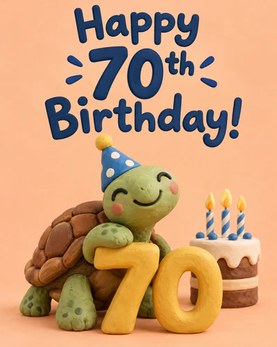 70th birthday ecard