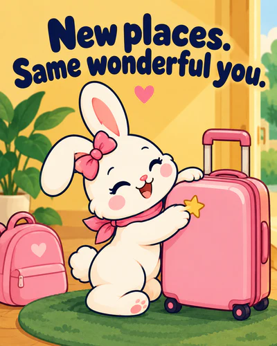 New places. Same wonderful you.