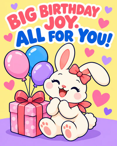 BIG BIRTHDAY JOY. ALL FOR YOU!