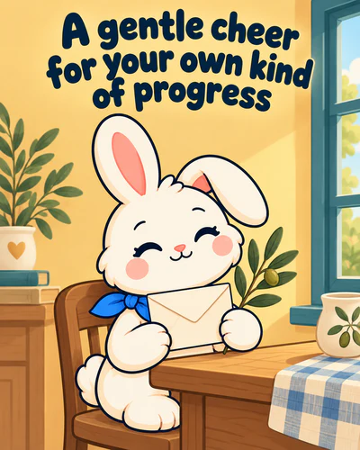 A gentle cheer for your own kind of progress