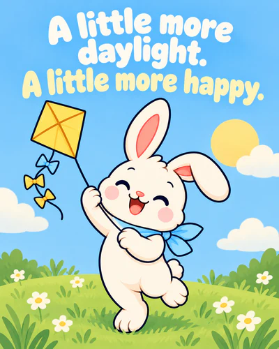 A little more daylight. A little more happy.