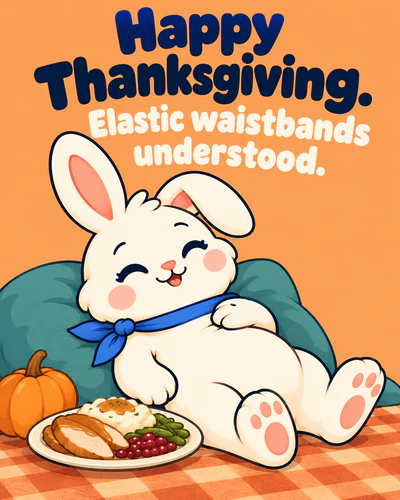 Happy Thanksgiving. Elastic waistbands understood.