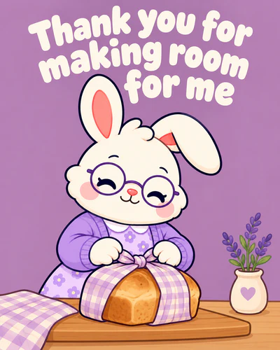 Thank you for making room for me
