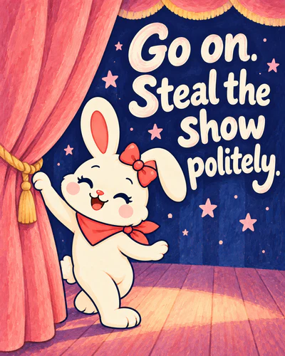 Go on. Steal the show politely.