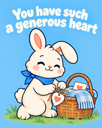 You have such a generous heart