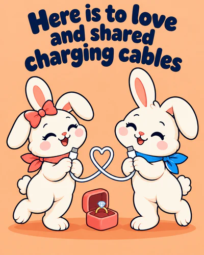 Here is to love and shared charging cables