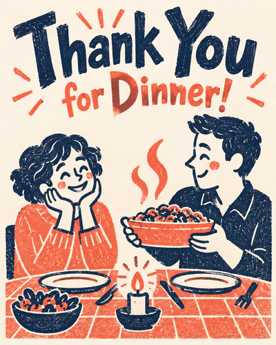 Thank you for dinner ecard