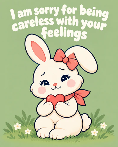 I am sorry for being careless with your feelings
