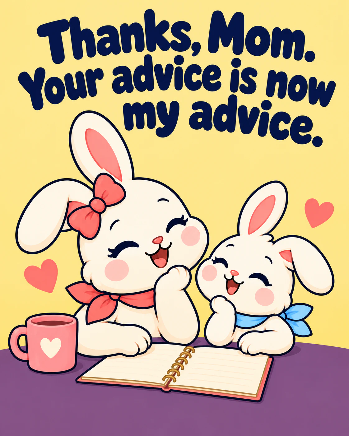Thanks, Mom. Your advice is now my advice.