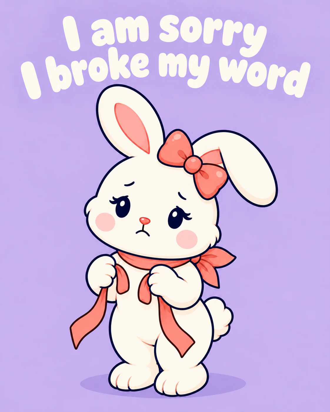 I am sorry I broke my word