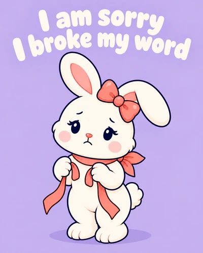 I am sorry I broke my word