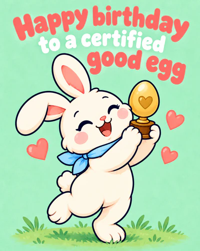 Happy birthday to a certified good egg