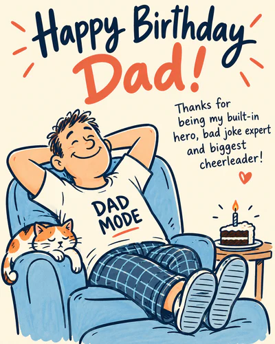 Funny birthday ecard for dad