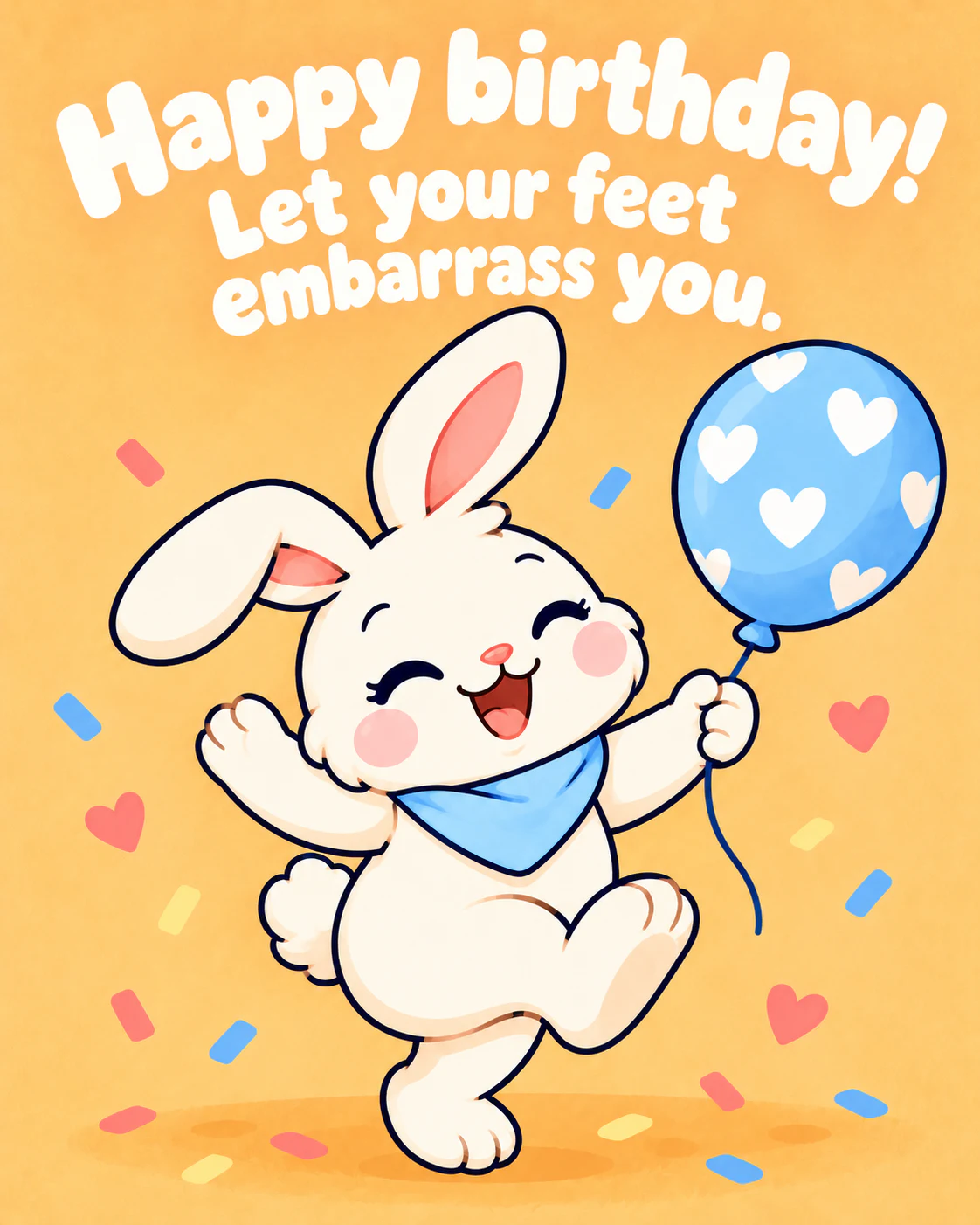 Happy birthday! Let your feet embarrass you.
