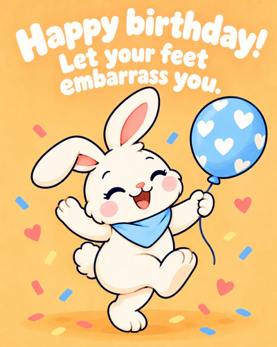 Happy birthday! Let your feet embarrass you.