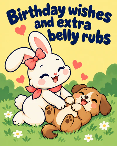 Birthday wishes and extra belly rubs