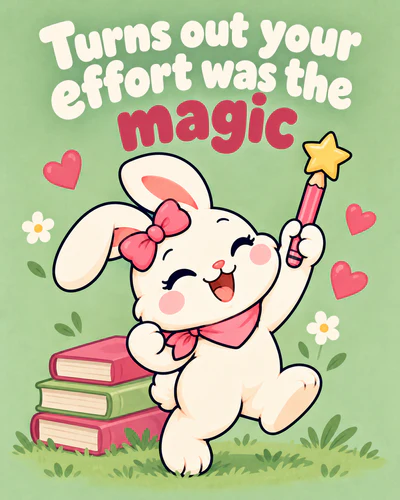 Turns out your effort was the magic