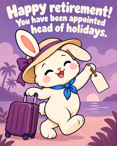 Happy retirement! You have been appointed head of holidays.