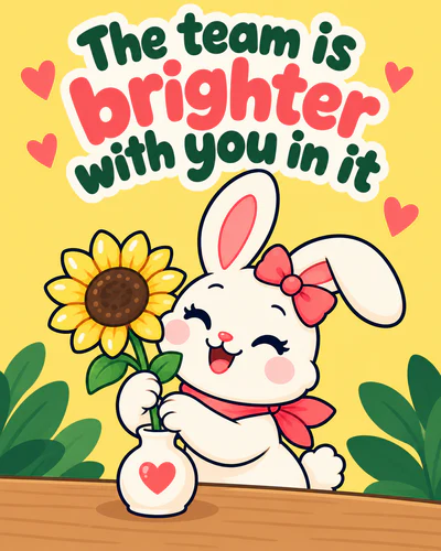 The team is brighter with you in it