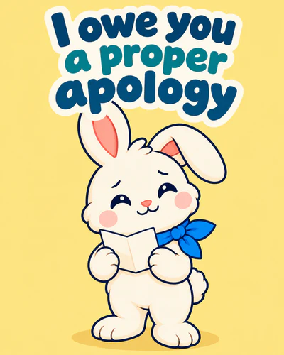 I owe you a proper apology