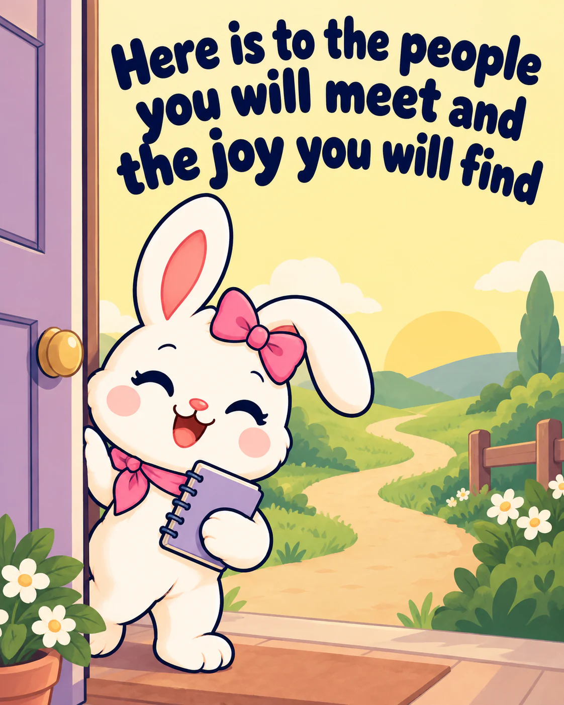 Here is to the people you will meet and the joy you will find