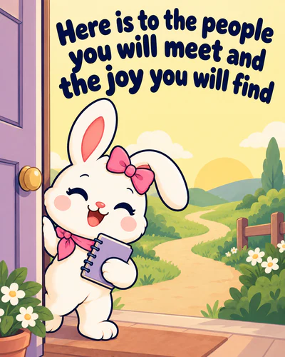 Here is to the people you will meet and the joy you will find
