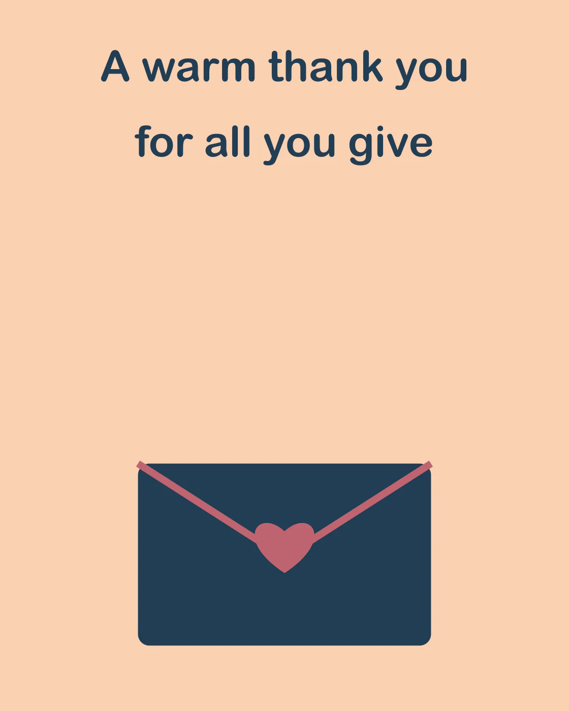 A warm thank you for all you give