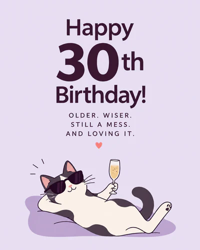 Funny 30th birthday ecard